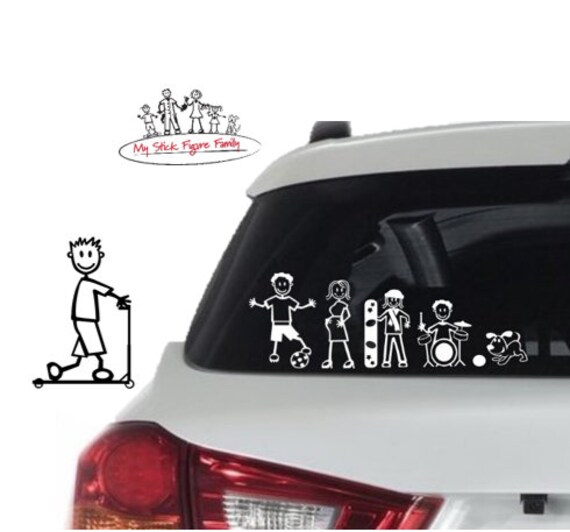 Car Window Stickers Small Boy Scooter 
