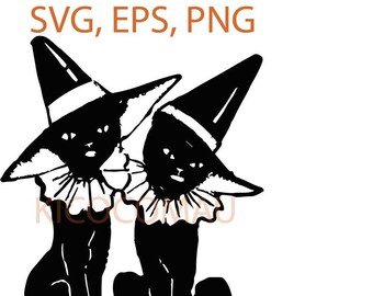 Black Cat vector, Halloween Black Cats, Halloween Vectors