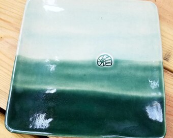 Blue-Gradient Stoneware Plate
