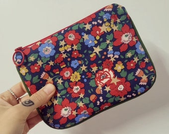 Liberty-zakje met bloemenrits - klein/middelgroot
