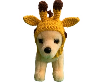 Crochet Pattern, Giraffe Hua Headwarmer, Crochet Dog Hat, Chihuahua Hat, Small Dog Hat,