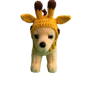 Häkelanleitung, Giraffe Hua Kopfwärmer, gehäkelte Hundemütze, Chihuahua Hut, kleine Hundemütze,