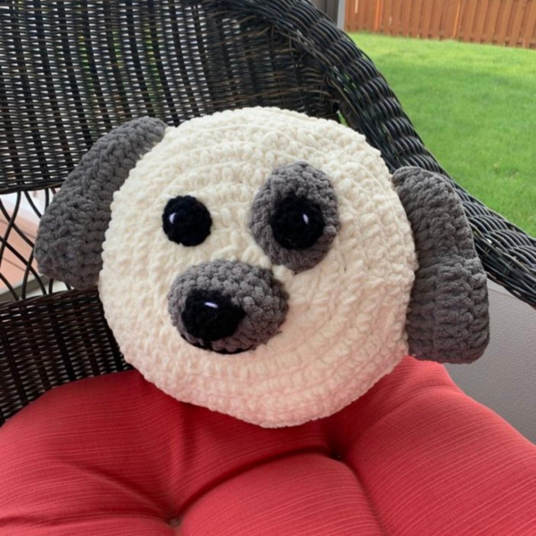 Crochet Pillow, Crochet Dog Head, Dog Amigurumi Etsy