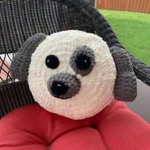 Crochet Pillow, Crochet Dog Head, Dog Amigurumi