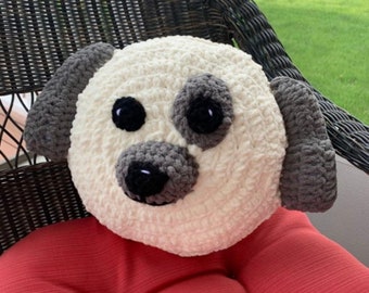 Crochet Pillow, Crochet Dog Head, Dog Amigurumi