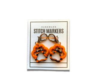 Wooden Stitch Marker Tiger Paw print, Crochet Stitch marker, Hand painted stitch marker