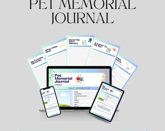 Diario commemorativo per animali domestici, diario del dolore per i proprietari di animali domestici, diario del dolore per animali domestici stampabile
