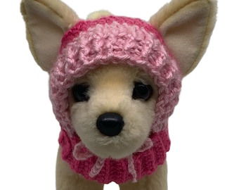 Hua Headwarmer with Ear Holes, Chihuahua hat, Small Dog Hat, Dog hat, Crochet Dog hat, Crochet Chihuahua Hat