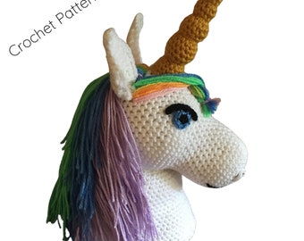 Crochet Pattern, Crochet Unicorn, Unicorn Head, Crochet Unicorn Pattern, Unicorn Bust