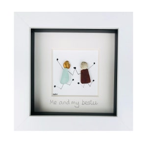 Art personnalisé avec des galets, cadeau meilleur ami, cadeau d'amitié, cadeau de fête, câlin dans une boîte, cadeau artisanal original, art souvenir d'amis.