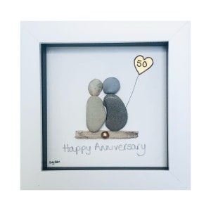 Pebble Art 50th Wedding Anniversary Gift, Golden Wedding Anniversary, Gold Anniversary Gift, Golden Wedding Pebble Art, Golden Wedding, 50th