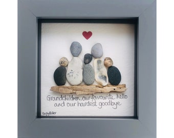 Grandparent Pebble Art, Personalised gift for grandparents, Grandchildren pebble art,Personalised Nan/Gran Grandad gift,Grandma/Grandpa gift