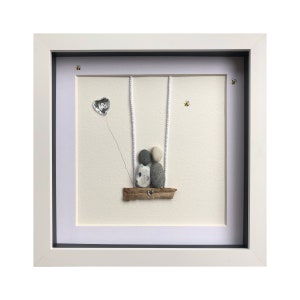 Diamond Wedding Anniversary Pebble Art, 60th Anniversary pebble art, Anniversary gift, 30th Pearl Anniversary, Parents gift, Couples Gift,