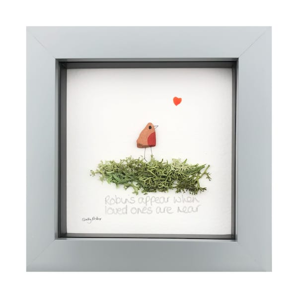 Robin Memorial Gift, Robin Pebble Art, Robins Appear,  Loved Ones Memorial Gift, Sympathy Gift, In Loving Memory, Robin Gift, Memorial Gift