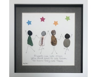 Best friends are like stars, Best friend pebble art gift, Gift for a friend, Group of friends, Friends gift, Birthday gift for a friend