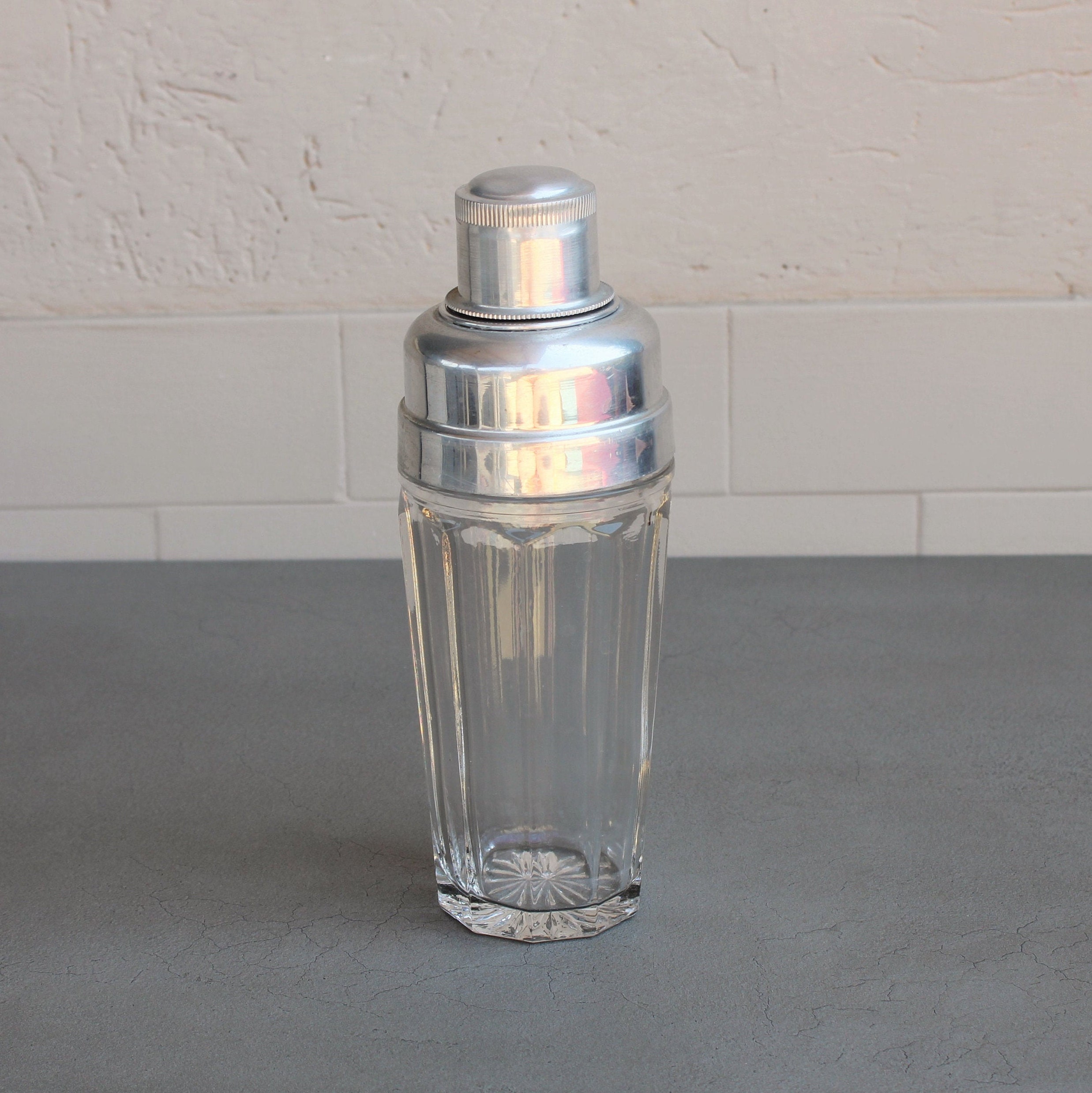 Glass cocktail shaker, 1950s/60s