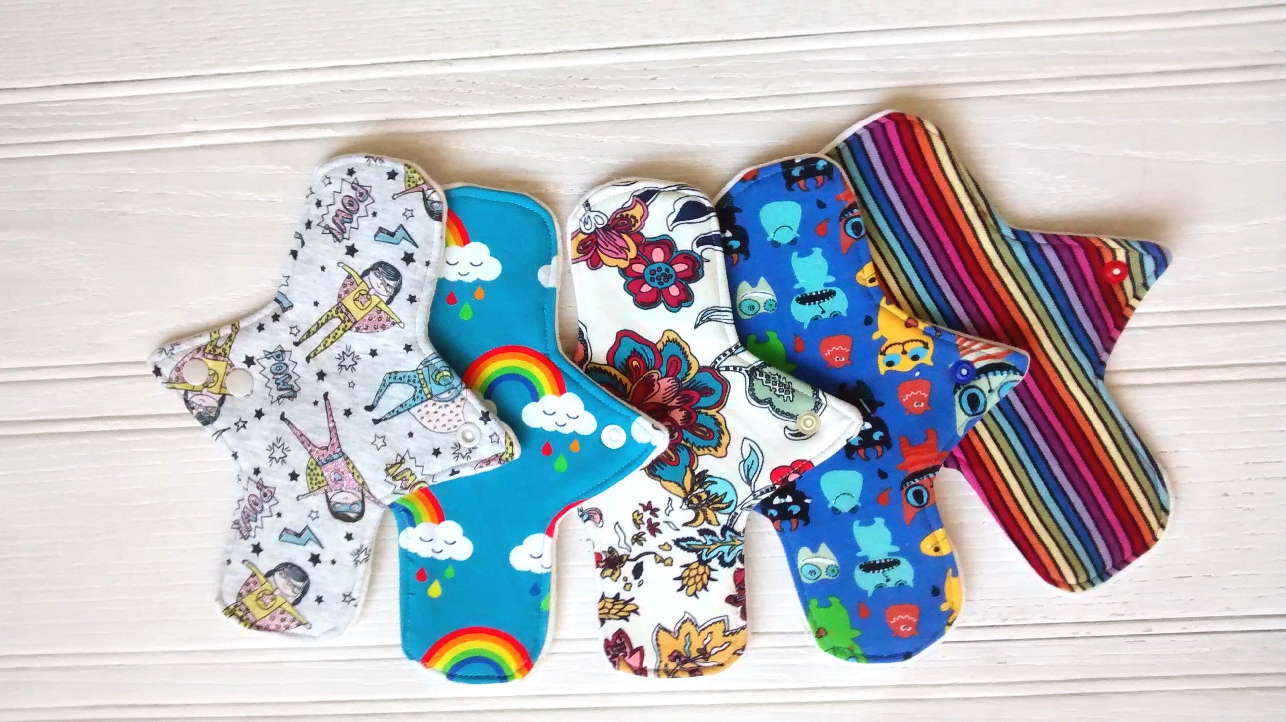Reusable, washable period pads, sanitary towels