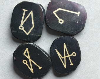 Obsidian Archangel Stone Set  (Set of 4)