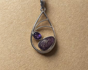 Sugilite & Amethyst Pendant