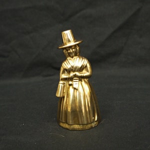 Victorian lady hand bell vintage solid brass lady bell old brass hand bell  heavy collectable