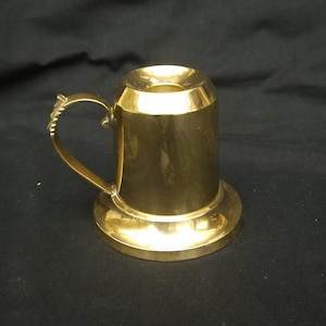 brass chamber stick vintage solid brass candle holder with handle brass candlestick