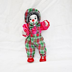 Vintage Sammler Clown Porzellankunst Harlekin Figur Puppe Clown Marionetten Clown Clown zur Adoption