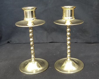 antique set candlesticks solid brass vintage pair candlesticks brass 2 x candle holder brass reference number stamped /home decor