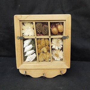 vintage wooden key hanger hand crafted key hanger ornate hanger wooden box with natural dried display natural garden with hanger 3 hooks