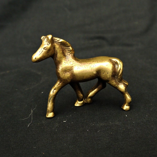 antique solid brass horse  small statue brass animal horse  sculpture brass horse figurine brass animal ornament