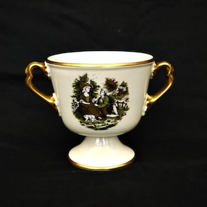 Crown Devon S.Fielding  jardiniere planter vase vintage  bowl on a pedestal with handle handle planter ornate romantic French decor