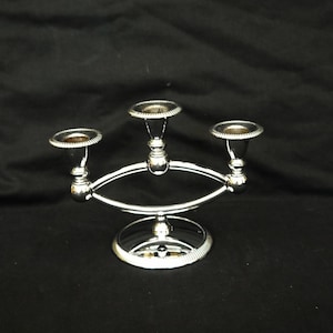 silver plate candelabra Ianthe England reg. design No PDG vintage 3 candle candelabra silver plate unique design centrepiece