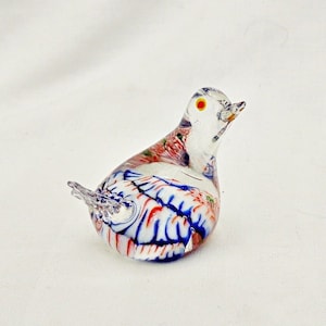 vintage hand blown Millefiori bird paperweight  figurine bird art glass statue  bird Murano style glass bird collectors glass