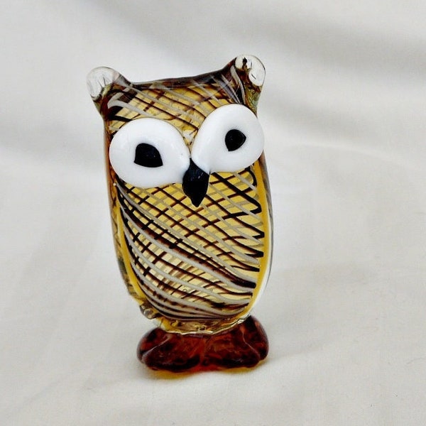 Art en verre hibou vintage soufflé à la main figurine hibou en verre de Murano statue hibou en verre sculpture oiseau en verre hibou ornement verre hibou grande taille