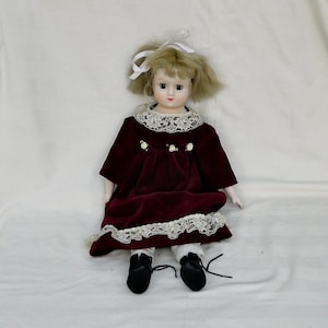 vintage large 18&quot;porcelain art doll German doll Creepy doll OOAK doll prop on Halloween Horror porcelain doll  skary doll