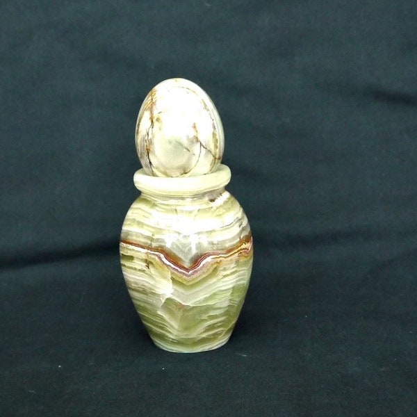 marble onyks vase with stopper egg vintage green natural stone vase with decorative egg marble bud vase