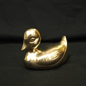 brass statue duck vintage brass figurine duck brass bird ornament brass duck Easter decor gift