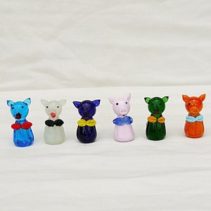 hand blown glass pig vintage miniature glass pig mini figurine piggy various colour small glass piggy little sculpture glass pig collectors