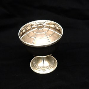 vintage silver plate zinc rose bowl on  plinth rose vase with socle  boho  silver plate bowl posy bowl centre table silver plate base ornate