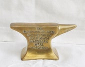 antique solid brass jewelry anvil Small anvil Brass paperweight Vintage mini anvil Retro Blacksmiths anvil paper holder
