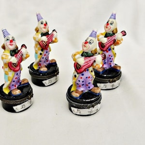 Bone China Pillendose mit Figur Clown Vintage Porzellan Pillendose Pillendose Pillendose handbemalter Porzellan Clown mit kleiner Box