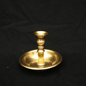 brass chamberstick vintage solid brass candle holder with base large candlestick Victorians or French style candlestick gold candlestik
