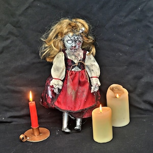 Creepy doll Ooak 14.2 &quot;large doll prop on Halloween Horror doll porcelain doll scary  doll horrible vintage killer doll monster  spider web