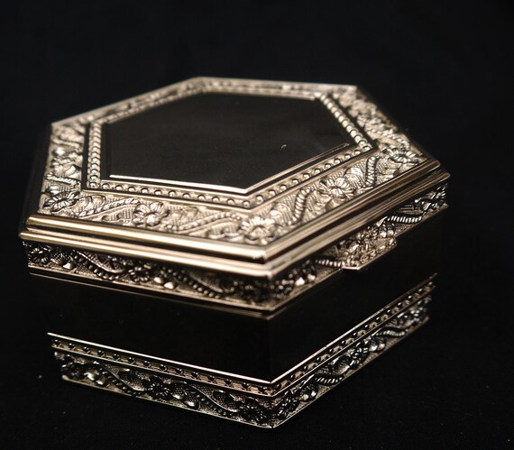 vintage silver plate jewellery box silver plate c… - image 4
