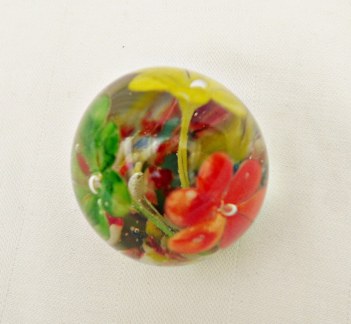 Hand Blown Glass Paperweight Vintage Art Glass Paperweight Etsy