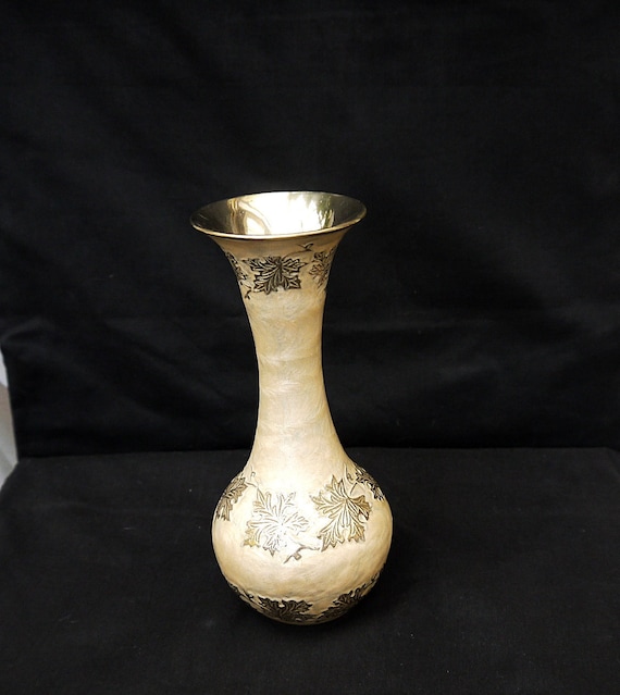 Vintage Solid Brass Vase Antique Brass Ornate Vase Brass Hand Etsy UK