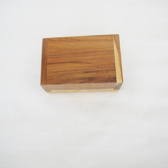 Vintage Handmade Trinket Box Wood with Inlaid Country Charm Baby Painting Vintage Handmade Trinket Box Wood with Inlaid Country Charm Baby Painting