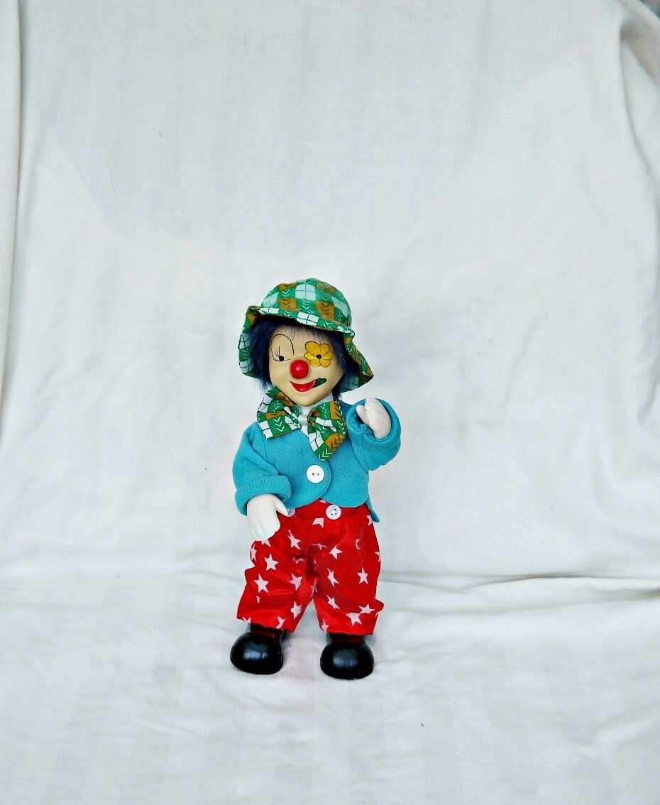 Poupée Ancienne Clown Musical En Porcelaine - Automate - Occasion