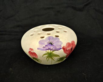 Vintage Radford Keramik Rosenkål: Handmålad blommig art déco-vas