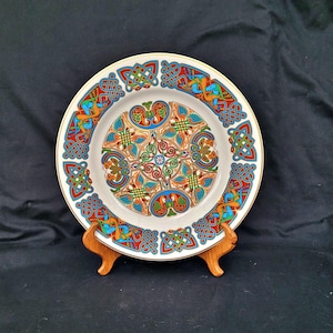 Spode bone china Lindisfarne Celtic plate  vintage decorative plate display plate England 70s  gift collectable