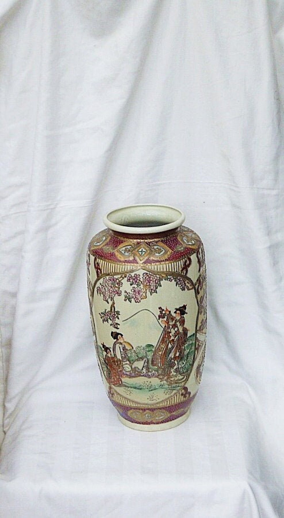 Huge Japanese Vase Satsuma 15 Vintage Japanese Vase Antique Chinese